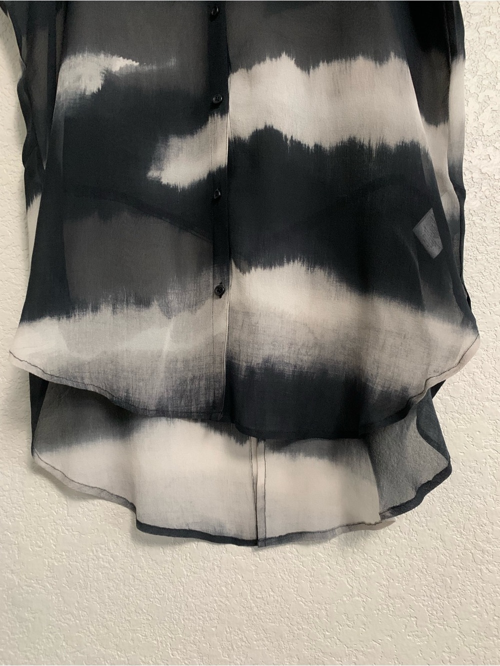 Go Silk Top Blouse Womens M Silk Tie Dye Button Up Tunic Sheer Boho Beach Artsy - Picture 8 of 16